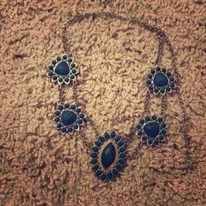 Forest green and gold chunky necklace